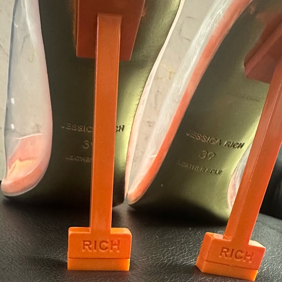 Jessica Rich “So Fancy” Orange & Clear Stiletto - Size 39 (US 9) NWT - Picture 6 of 14
